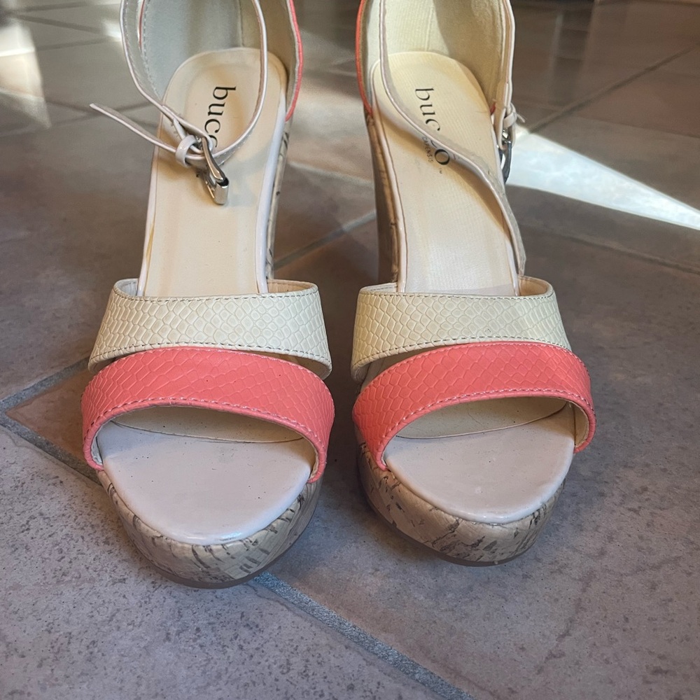 Beige and Coral Women's Shoes